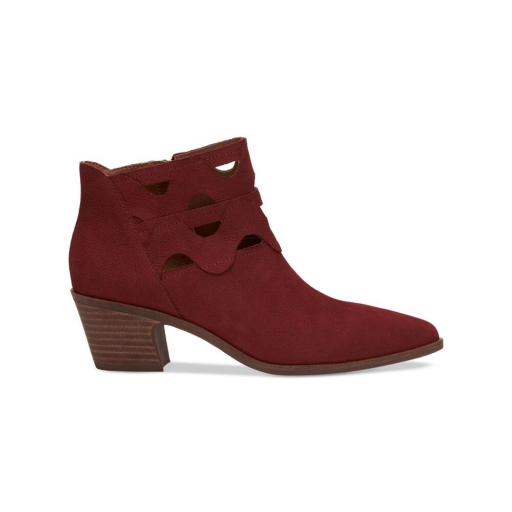 LUCKY BRAND Womens Burgundy Gezana Pointed Toe Stacked Heel Booties 8.5 M